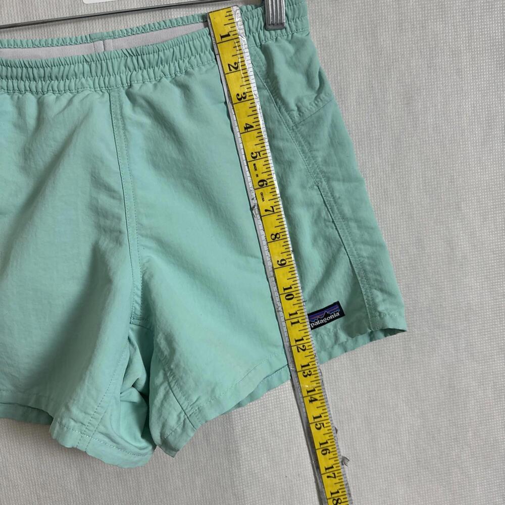 Patagonia Women's Size 2XS XXS Solid Green Nylon 4" Baggies Shorts - Picture 8 of 9